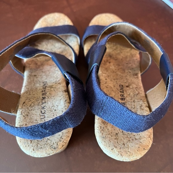 Lucky Brand Marla Blue Cork Wedge Platform Sandals - Picture 12 of 15